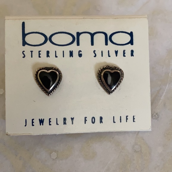 Sterling silver heart earrings - Picture 1 of 4